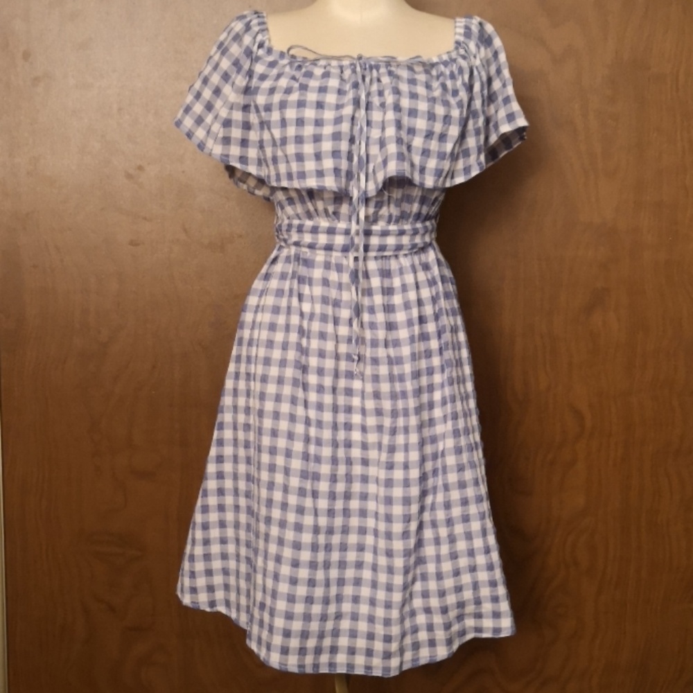 NWT Anthropologie convertible gingham dress XS